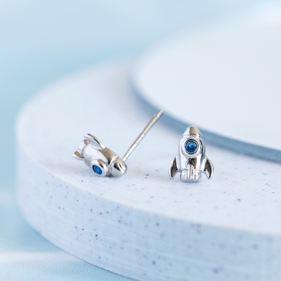 Silver Rocketship Studs (S925) - Only 2 left! - Picture 5 of 8